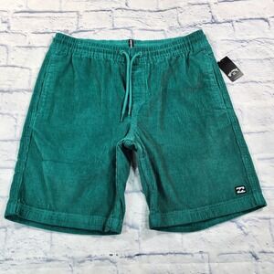 Billabong MENS SIZE M Green Corduroy Drawstring Mike EW 20 Shorts